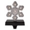 Northlight LED Lighted Glittered Snowflake Christmas Stocking Holder - 7" - Silver Finish